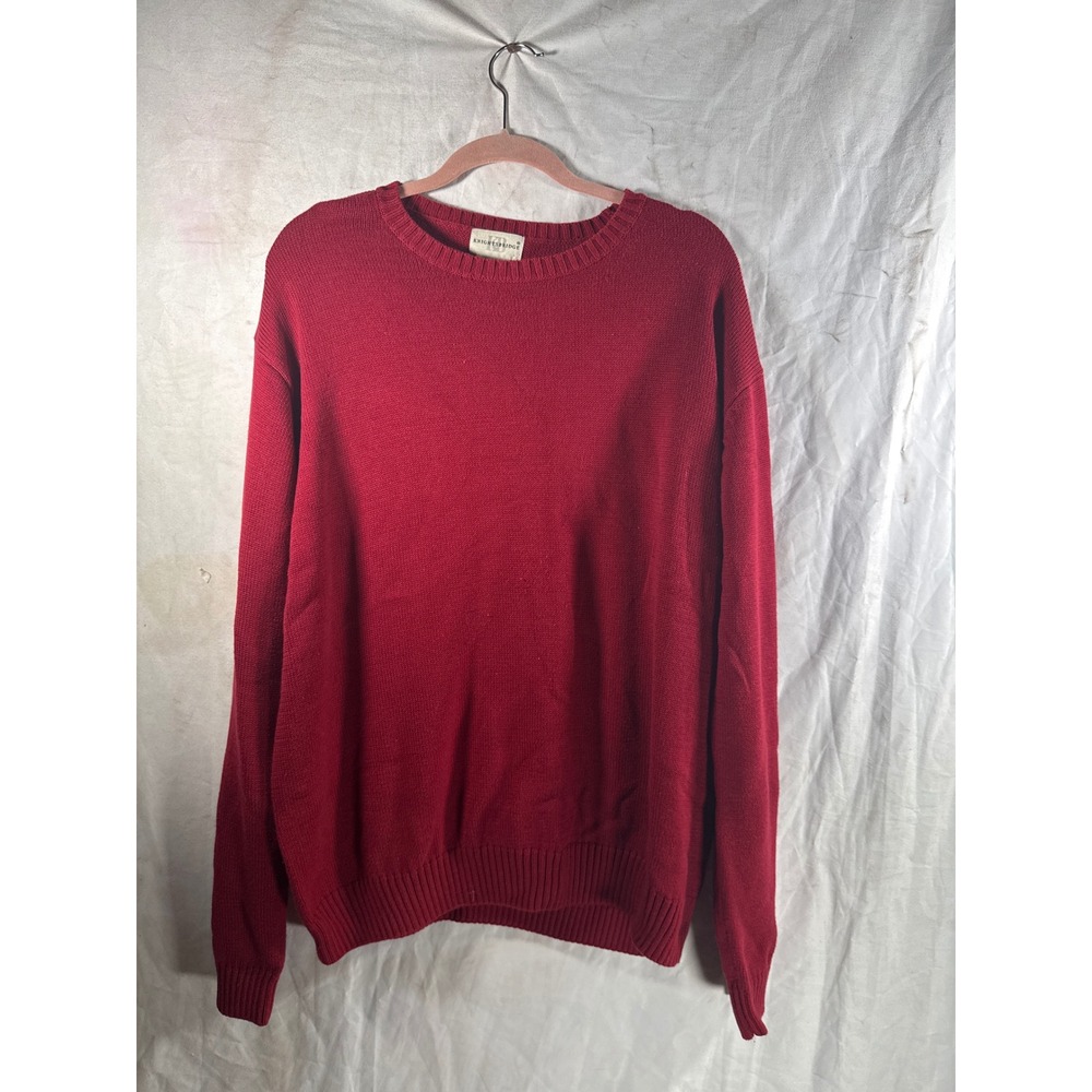 Knightsbridge Red Crew Neck Sweater Long Sleeve Knit Pullover Womens L